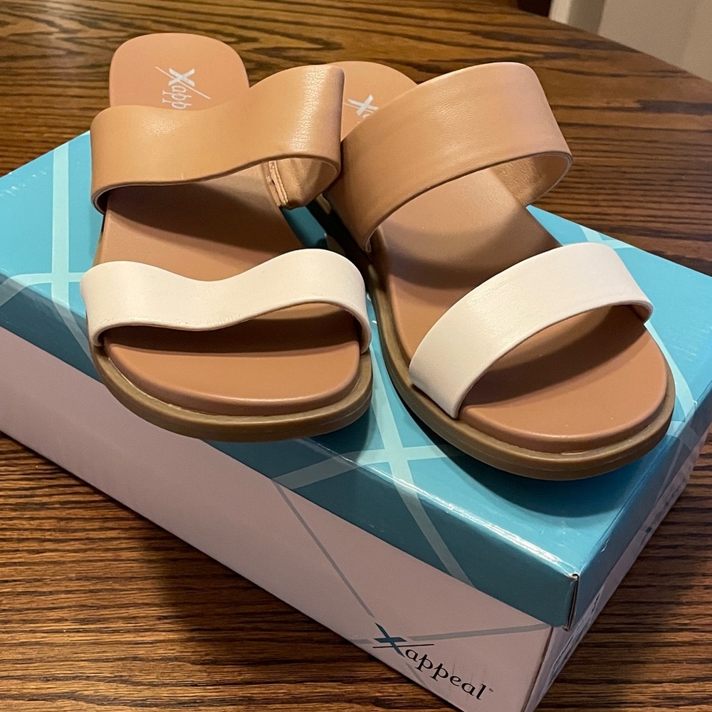 Xappeal Women's Sandals in Tan and Cream